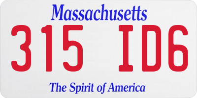 MA license plate 315ID6