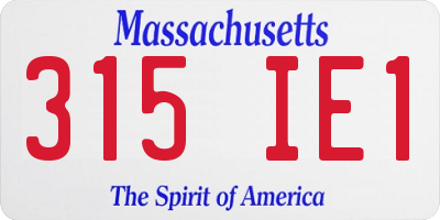 MA license plate 315IE1