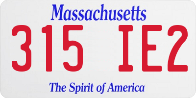 MA license plate 315IE2