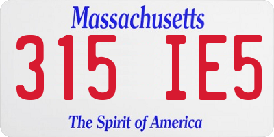 MA license plate 315IE5