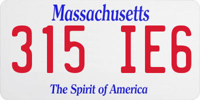 MA license plate 315IE6
