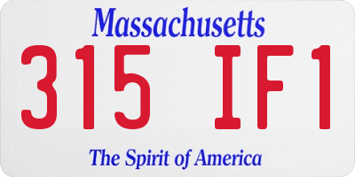 MA license plate 315IF1