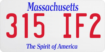 MA license plate 315IF2
