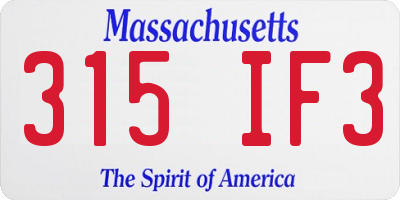 MA license plate 315IF3