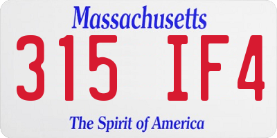 MA license plate 315IF4