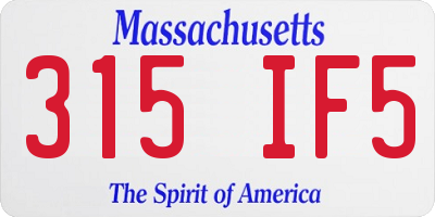MA license plate 315IF5