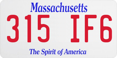 MA license plate 315IF6