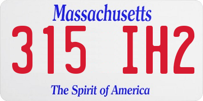 MA license plate 315IH2