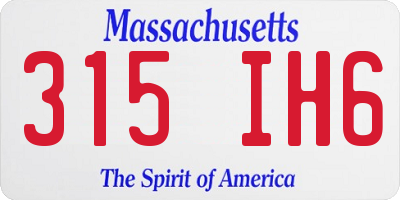 MA license plate 315IH6