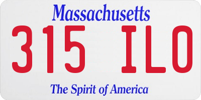 MA license plate 315IL0