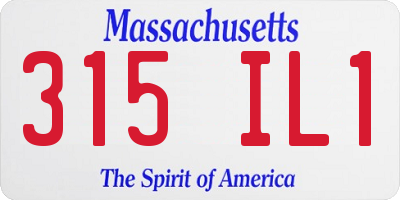 MA license plate 315IL1
