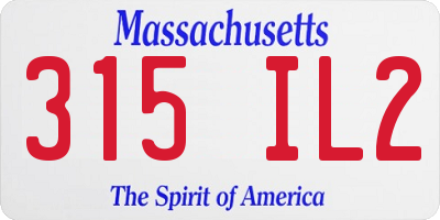 MA license plate 315IL2