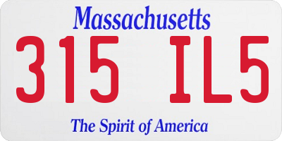 MA license plate 315IL5