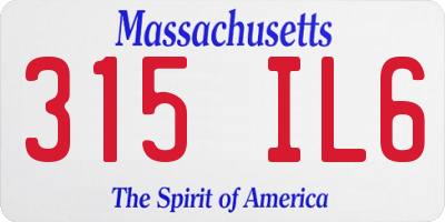 MA license plate 315IL6