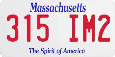 MA license plate 315IM2
