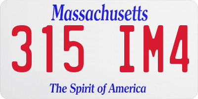 MA license plate 315IM4