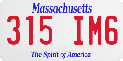 MA license plate 315IM6