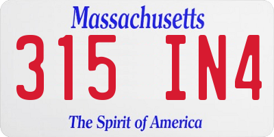 MA license plate 315IN4