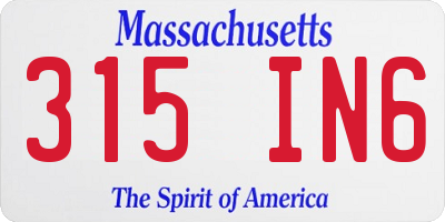 MA license plate 315IN6