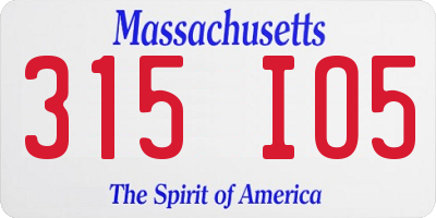 MA license plate 315IO5