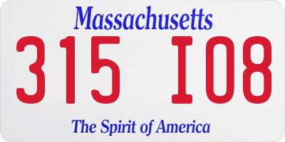 MA license plate 315IO8
