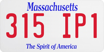 MA license plate 315IP1