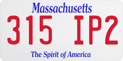 MA license plate 315IP2
