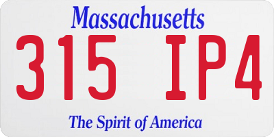 MA license plate 315IP4