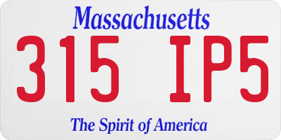MA license plate 315IP5