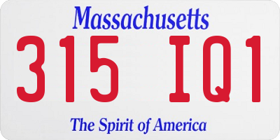 MA license plate 315IQ1
