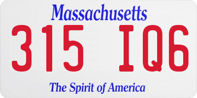 MA license plate 315IQ6