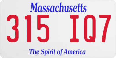 MA license plate 315IQ7
