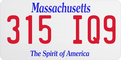 MA license plate 315IQ9