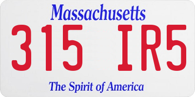 MA license plate 315IR5