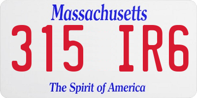 MA license plate 315IR6