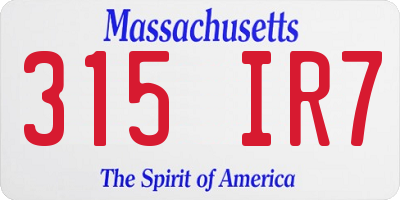 MA license plate 315IR7