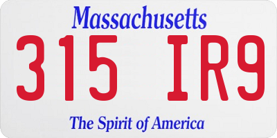 MA license plate 315IR9
