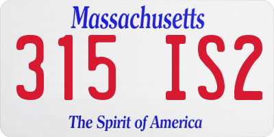 MA license plate 315IS2