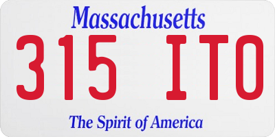 MA license plate 315IT0