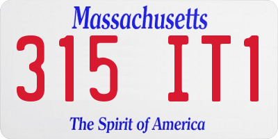 MA license plate 315IT1