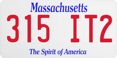 MA license plate 315IT2