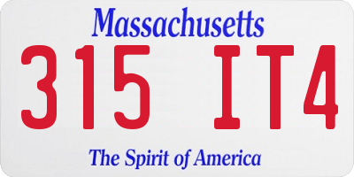 MA license plate 315IT4