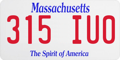 MA license plate 315IU0