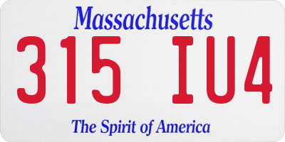 MA license plate 315IU4