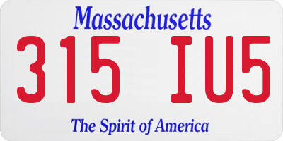 MA license plate 315IU5