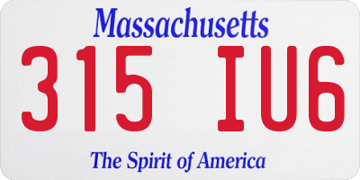 MA license plate 315IU6