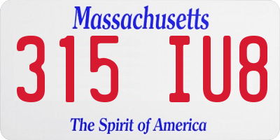 MA license plate 315IU8