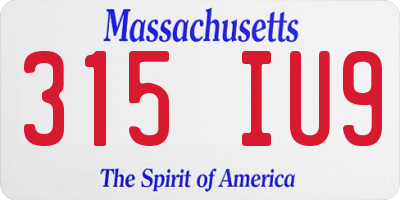 MA license plate 315IU9