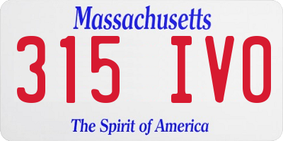 MA license plate 315IV0