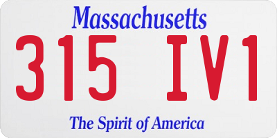 MA license plate 315IV1